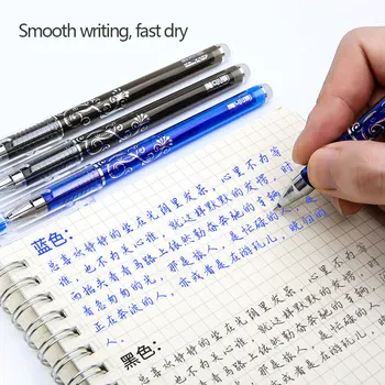 Ofis Jel Kalemler Okul İş Malzemeleri İçin Silinebilir Jel Kalem Seti 0.5 mm İğne Ucu jel mürekkep Kalem Yedekler Çubuklar Yazma Silinebilir