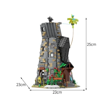MOC Ortaçağ Sihirli Lovegood Ev Yapı Taşları Set Şehir Mimarisi Villa Ev DIY Tuğla Modeli Çocuk Oyuncak Çocuklar İçin 0