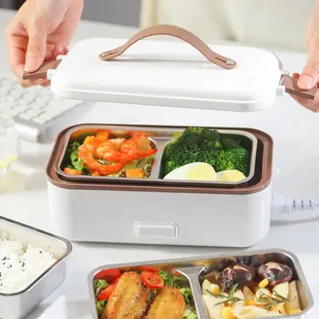 Taşınabilir Bento Kılıf İle Silikon Kolu Hızlı Pişirme Elektrikli ısıtılabilir yemek kutusu Gıda Konteyner 1