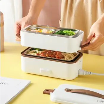 Taşınabilir Bento Kılıf İle Silikon Kolu Hızlı Pişirme Elektrikli ısıtılabilir yemek kutusu Gıda Konteyner 5