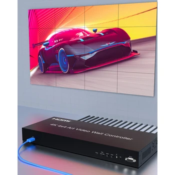 4K 4x4 Video Duvar Denetleyicisi USB 3.0 HDMI LED TV Splicer Kutusu 1x16 1 16 Out 3X3 2X2 1X4 5X1 Büyük Ekran Sanat Ekleme İşlemci