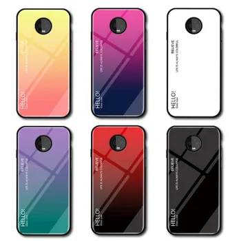 Motorola G6 Artı XT1926 Durumda Degrade Aurora Temperli Cam Renkli arka kapak telefon kılıfı için Moto G6 Artı G6Plus