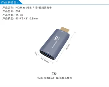 Z51 4K Video Yakalama Kartı HDMI uyumlu erkek USB dişi adaptör 1080P Canlı Video Akışı Oyun Kaydedici