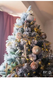 Şampanya Altın Kar Topu Yılbaşı Ağacı Paketi Dekorasyon Kolye Dekorasyon askı süsleri Noel Süslemeleri Sahne