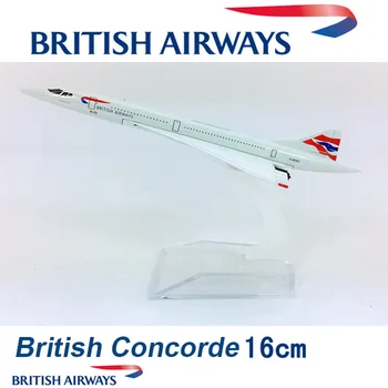 1/400 concorde İngiliz Havayolu Süpersonik hızlı uçak modeli tabanı ile 16CM alaşım klasik uçak koleksiyon vitrin modeli oyuncak 1