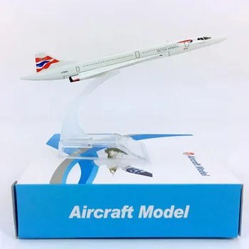 1/400 concorde İngiliz Havayolu Süpersonik hızlı uçak modeli tabanı ile 16CM alaşım klasik uçak koleksiyon vitrin modeli oyuncak 2