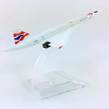 1/400 concorde İngiliz Havayolu Süpersonik hızlı uçak modeli tabanı ile 16CM alaşım klasik uçak koleksiyon vitrin modeli oyuncak 3