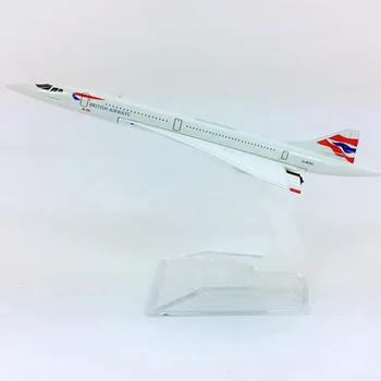 1/400 concorde İngiliz Havayolu Süpersonik hızlı uçak modeli tabanı ile 16CM alaşım klasik uçak koleksiyon vitrin modeli oyuncak 4