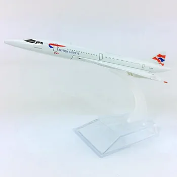 1/400 concorde İngiliz Havayolu Süpersonik hızlı uçak modeli tabanı ile 16CM alaşım klasik uçak koleksiyon vitrin modeli oyuncak 5