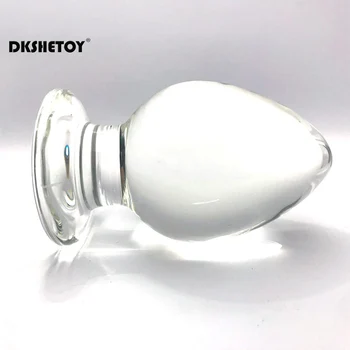 Kristal Cam Anal Plug Kısa Kule Tasarımı ile 6cm Çap Anal Seks Oyuncakları Unisex Cam Butt Plug Erotik prostat masaj aleti Oyuncaklar 0