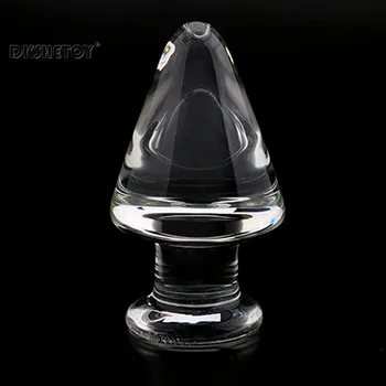 Kristal Cam Anal Plug Kısa Kule Tasarımı ile 6cm Çap Anal Seks Oyuncakları Unisex Cam Butt Plug Erotik prostat masaj aleti Oyuncaklar 1