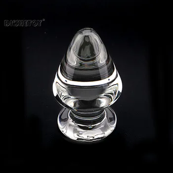 Kristal Cam Anal Plug Kısa Kule Tasarımı ile 6cm Çap Anal Seks Oyuncakları Unisex Cam Butt Plug Erotik prostat masaj aleti Oyuncaklar 2