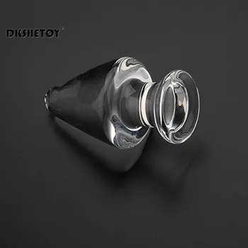 Kristal Cam Anal Plug Kısa Kule Tasarımı ile 6cm Çap Anal Seks Oyuncakları Unisex Cam Butt Plug Erotik prostat masaj aleti Oyuncaklar 5