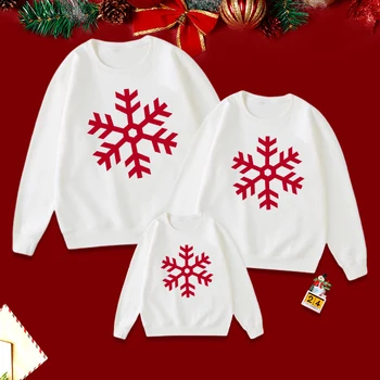 Noel Jersey Aile Eşleştirme Kıyafetler Noel Kazak Kadın Erkek Çocuk Erkek Kız Kazak Çift Giyim Seti Çocuklar Bebek Jumper