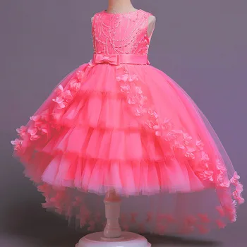 Yeni Yüksek Kaliteli Bebek Dantel Prenses Elbise Kız Zarif Doğum Günü Partisi Firar Elbise Bebek Kız Noel Giysileri 3-12yrs