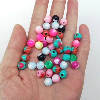 8mm Yeni aşk şeker renk iki renkli düz delik boncuk akrilik dağınık boncuklar DIY malzeme takı aksesuarları 3