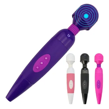 USB Şarj Edilebilir AV Vibratör Çok Hızlı Sihirli Değnek Masajı Klitoral stimulato büyük Yapay Penis Vibratörler Erotik Seks Oyuncakları Kadın için 0