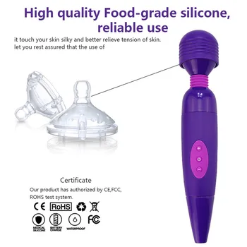 USB Şarj Edilebilir AV Vibratör Çok Hızlı Sihirli Değnek Masajı Klitoral stimulato büyük Yapay Penis Vibratörler Erotik Seks Oyuncakları Kadın için 4