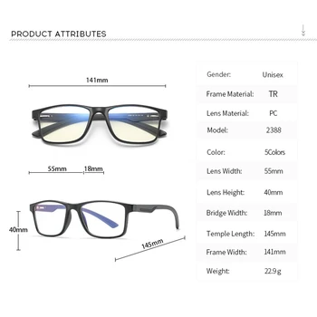 Reven2388 TR90 Kare Gözlük Çerçeve Erkekler Kadınlar Vintage Reçete Gözlük Çerçeve Miyopi Optik Gözlük mavi ışık Gözlük 5