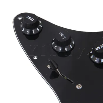 Yibuy 3 Çift Raylı Pikap Siyah Ses Hız Kontrol Düğmesi Pickguard Meclisi