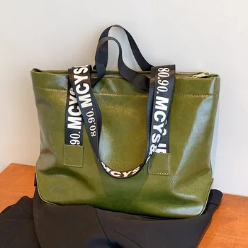 Moda Lüks Marka Kadın çanta büyük Kapasiteli Harfler Tasarımcı kadın omuz çantaları PU Deri bayan Büyük tote Seyahat çantası