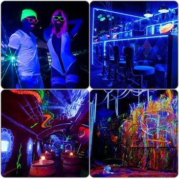 월광보합 Uv Glow karanlık parti ışıkları parti malzemeleri 6/9/12/18 Led disko ışığı Parti ses aktif Lazer Sahne Aydınlatma Arcade