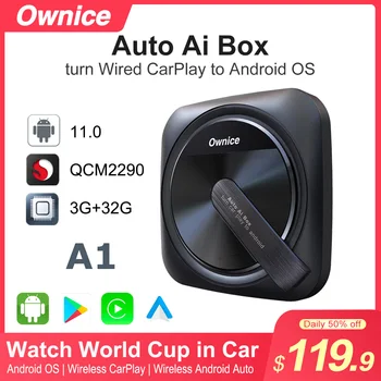 Ownice A1 QCM2290 carplay aı kutusu mini kablosuz otomatik android11 youtube ıptv GPS spotify netflix için LAND ROVER Range Rover Evoque