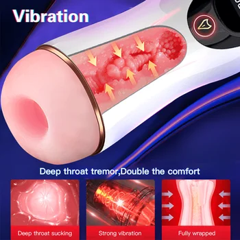 Güçlü Otomatik Erkek Masturbator Sokmak Emme Makinesi Oral Seks Pussy Vajina mastürbasyon kupası Seks Oyuncakları Erkekler için 0