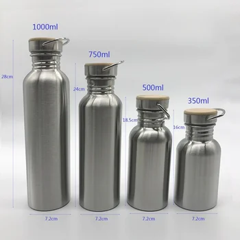 Spor şişesi Şişeleri Paslanmaz Çelik Su saplı şişe 1000 750 500ml Seyahat Bisiklet Yürüyüş Su Şişesi Drinkware