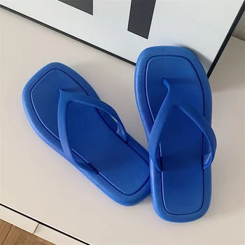 Kadın Flip Flop yazlık terlik Kızlar Plaj Slaytlar kadın Sandalet Yumuşak PVC Kalın Alt Konfor kaymaz Banyo düz ayakkabı 1
