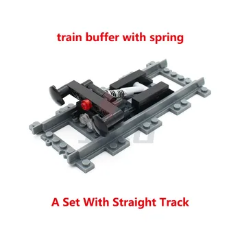 Şehir Tren Parçaları Tren Demiryolu Tampon Durdurma Model Seti Demiryolu Ucu Uyumlu 53401 Düz Parça MOC RC Tren Yapı Taşı Oyuncak
