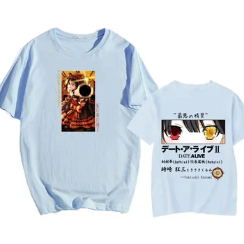 Tokisaki Kurumi T-Shirt Harajuku Tarihi A Canlı Baskı Yaz Erkek Kadın Unisex Kısa Kollu