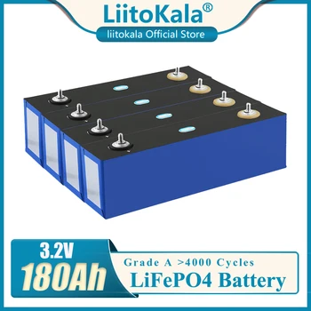 LiitoKala 3.2 V 180Ah Lifepo4 Pil paketi 3C yüksek akım büyük kapasiteli araba Hücreleri dıy 12V 24V Güneş enerjisi depolama RV golf arabası 5