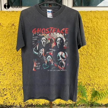 Vintage Ghostface Gömlek Vintage Korku Filmi T-Shirt Vintage Çığlık Gömlek Izleyelim Korkunç Film Vintage Cadılar Bayramı Gömlek Xs-5Xl