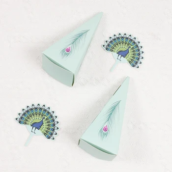 10 Adet Yaratıcı Tavuskuşu Şeker Kutusu Kraft Kağıt noel hediyesi Ambalaj Kutuları Şeker Torbaları Düğün Iyilik Doğum Günü Partisi Süslemeleri
