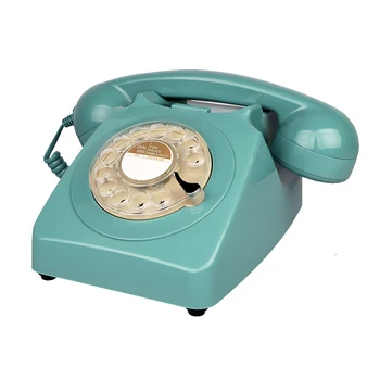 Kablolu retro telefon fransız mavi antika telefonlar döner sabit telefon ev ofis otel dekor için eski moda telefon
