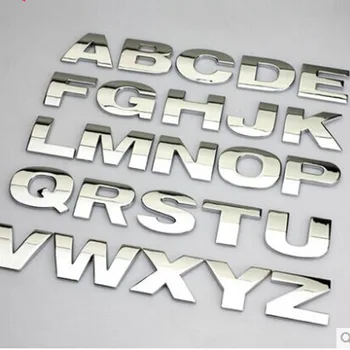25mm Kişiselleştirilmiş 3D metal İngilizce Mektup amblemi Dijital Şekil Numarası Krom DIY Araba kelime Rozeti Logosu Otomobil Çıkartmaları tarzı