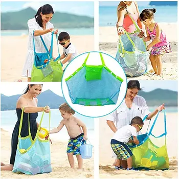 Katlanabilir Su Geçirmez Plaj Çantası Anti-kum Net Çocuklar İçin Plaj Oyuncak Giysileri Havlu Depolama Örgü Seyahat Büyük Kapasiteli Oyuncak Saklama Torbaları