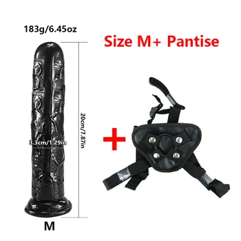 6 Boyutları Jöle Yapay Penis Strap-On Penis Ayarlanabilir Strapon Dildo Gerçekçi Seks lezbiyen için oyuncaklar Kadın Çiftler Güçlü Vantuz 5