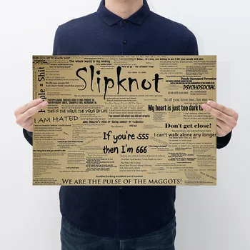 Slipknot Ağır Metal / ROCK GRUBU / kraft kağıt / bar posteri / duvar çıkartmaları / Retro Poster / dekoratif boyama 51x35. 5cm