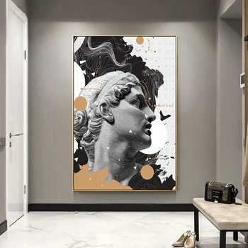 Michelangelo Heykel Sanat Posterler ve Baskılar Siyah Beyaz David El Tuval Duvar dekoratif tablolar Resimleri Odası Ev cuadros Dekor 1