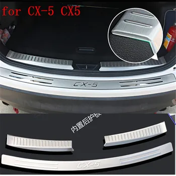 Arka stil Paslanmaz Çelik Arka Tampon Koruyucu Eşik Bagaj Kapağı Mazda CX-5 CX5 2012-2016 Araba styling