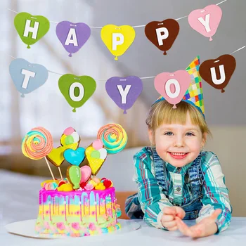 Yaratıcı Mutlu Doğum Günü Bebek duş dekorasyonu Düğün Dekor dokunmamış Şeker Çubuğu Afiş Bebek Duş Doğum Günü Partisi Süslemeleri 5