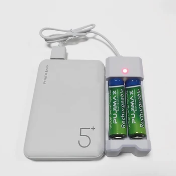 PUJIMAX Evrensel şarj edilebilir pil Ni-MH / Ni-Cd Adaptörü USB 2 Yuvası Çıkışı pil şarj cihazı AA / AAA Pil şarj aleti 5
