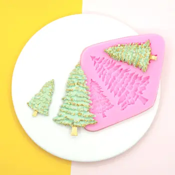 Noel Ağacı Fondan Kek silikon kalıp Noel Kek Dekorasyon Araçları Kek Çikolata Bisküvi Kalıp DIY Pişirme Kalıp