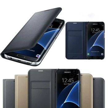 Orijinal deri kartlık Cüzdan Flip Case Kapak için Samsung Galaxy A7 A6 A8 A9 2018 A3 A5 J3 J5 J7 2017 S9 S8 Artı S7 Kenar 1