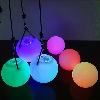 Pro LED çok renkli kızdırma POI atılan topları oryantal dans el sahne için yanar 2