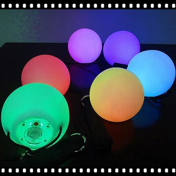 Pro LED çok renkli kızdırma POI atılan topları oryantal dans el sahne için yanar 3