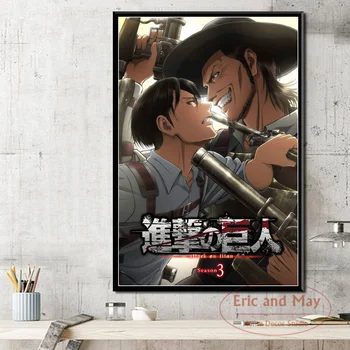 Titan Japonya Anime Poster Ve Baskı duvar sanatı Tuval Resimleri Boyama Sıcak Modern Tarzı Oturma Odası Dekorasyon Plakat 3