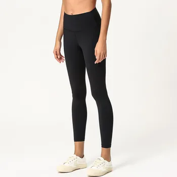 NWT Yüksek bel 7/8 Sıkı Klasik Yumuşak Spor Çömelmez pantolon Atletik fitness pantolonları Kadınlar Sıkı Spor Kalem Pantolon